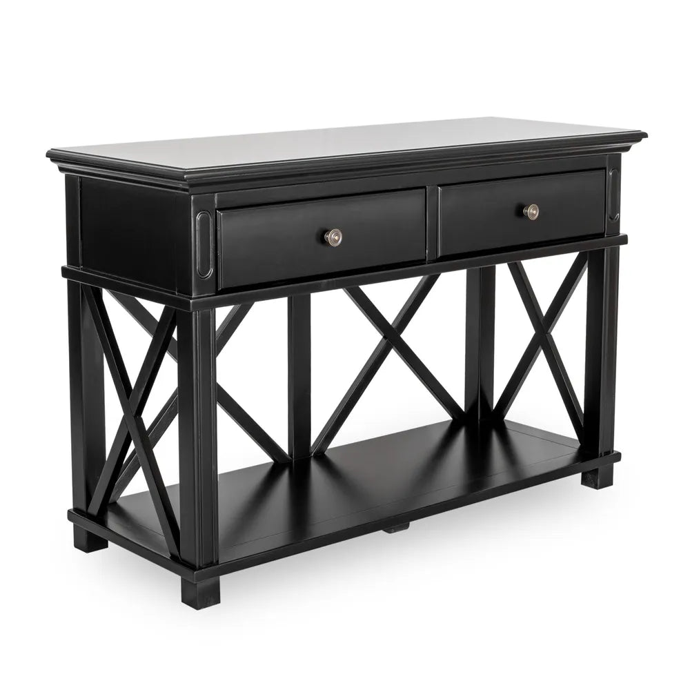 Newport Two Drawer Console Table In Black