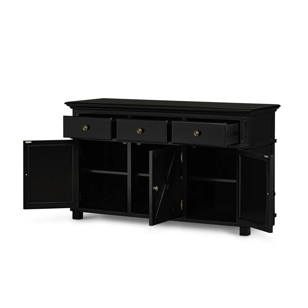 Newport Three Door Buffet In Black