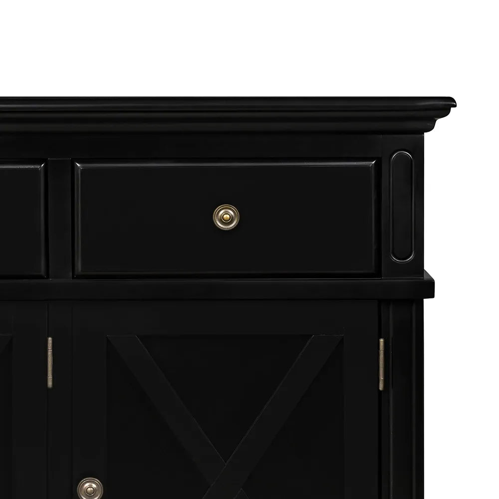 Newport Three Door Buffet In Black