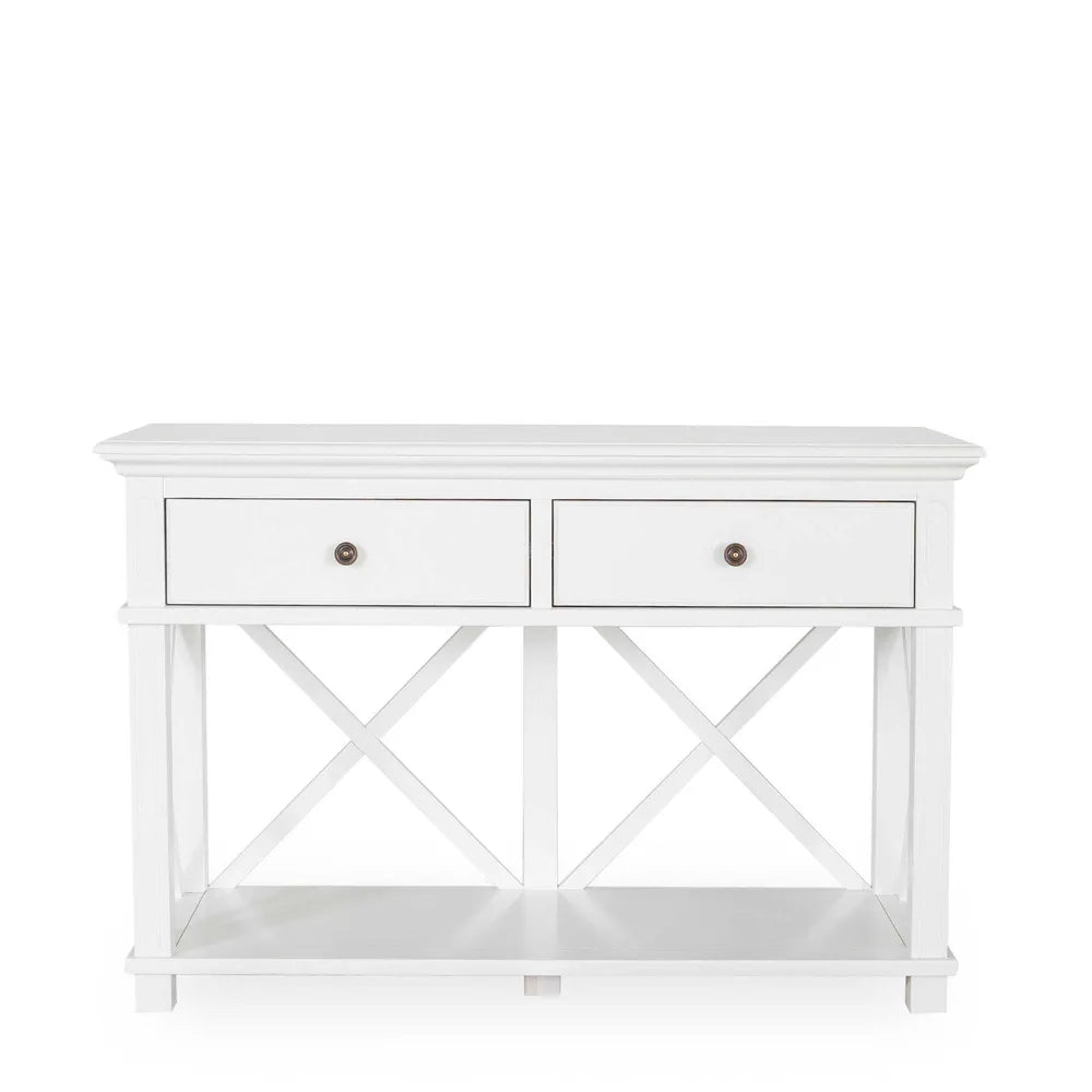 Newport Two Drawer Console Table In White