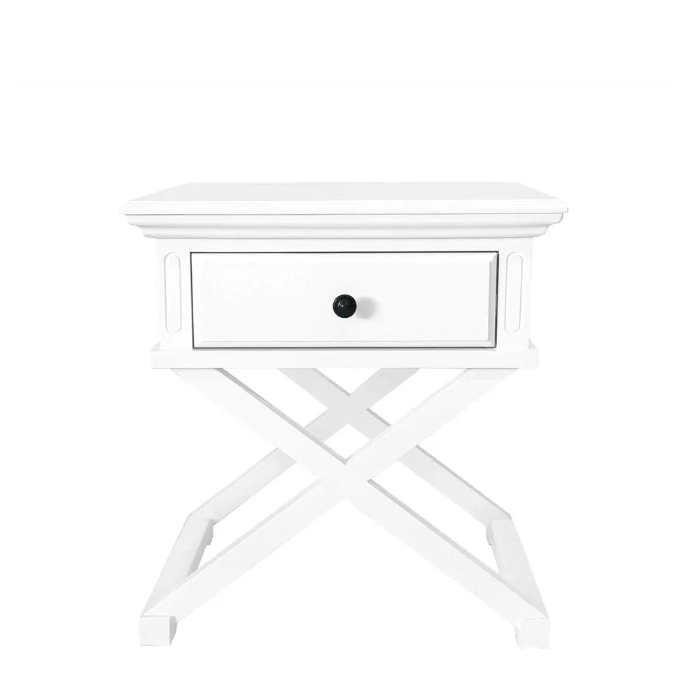Newport Cross Leg Side Table In White