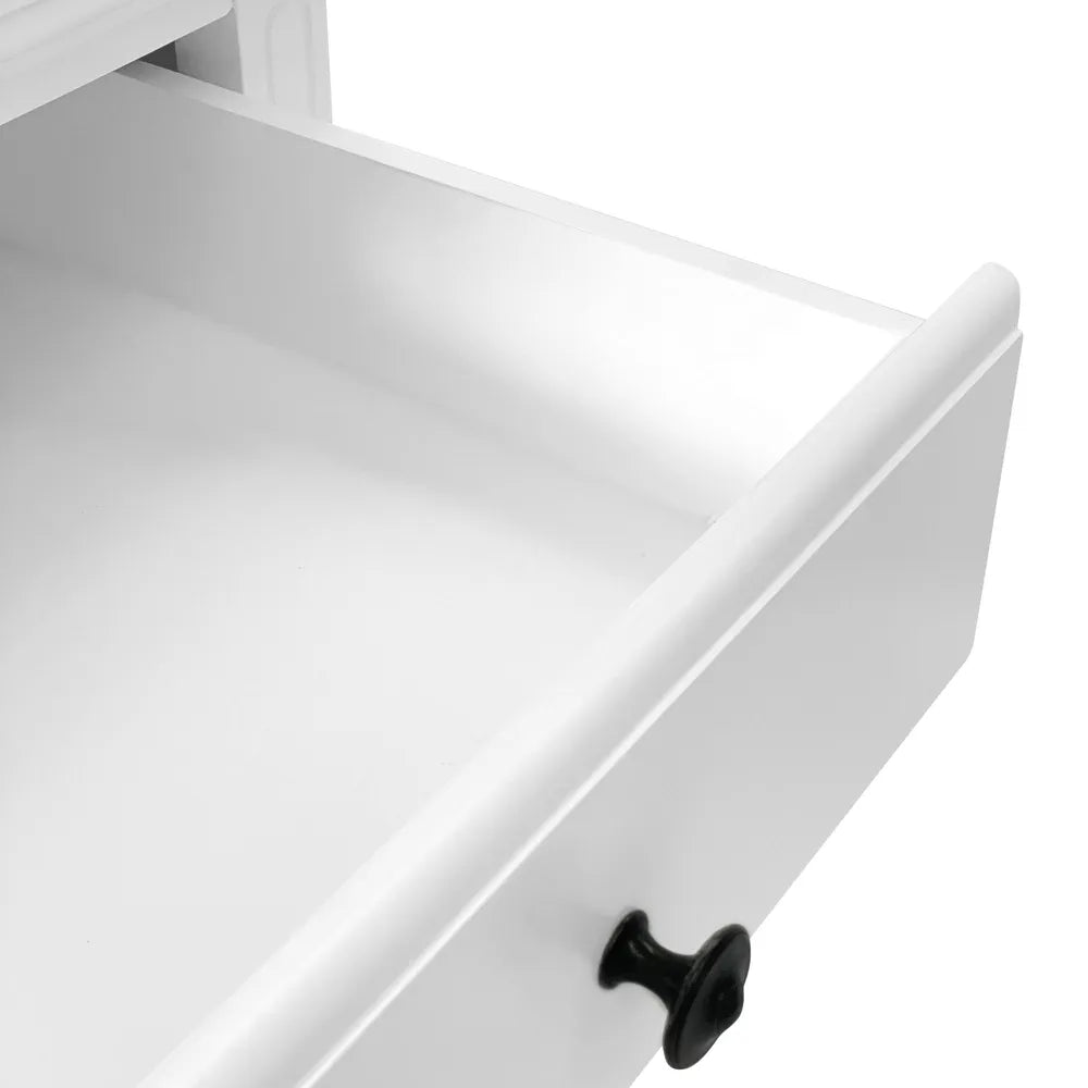 Newport Bed Side Table In White