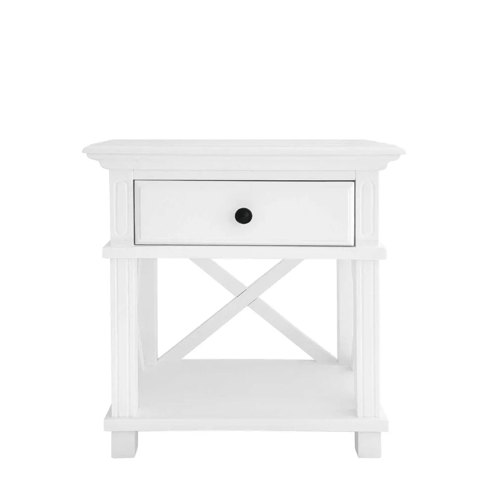 Newport Bed Side Table In White