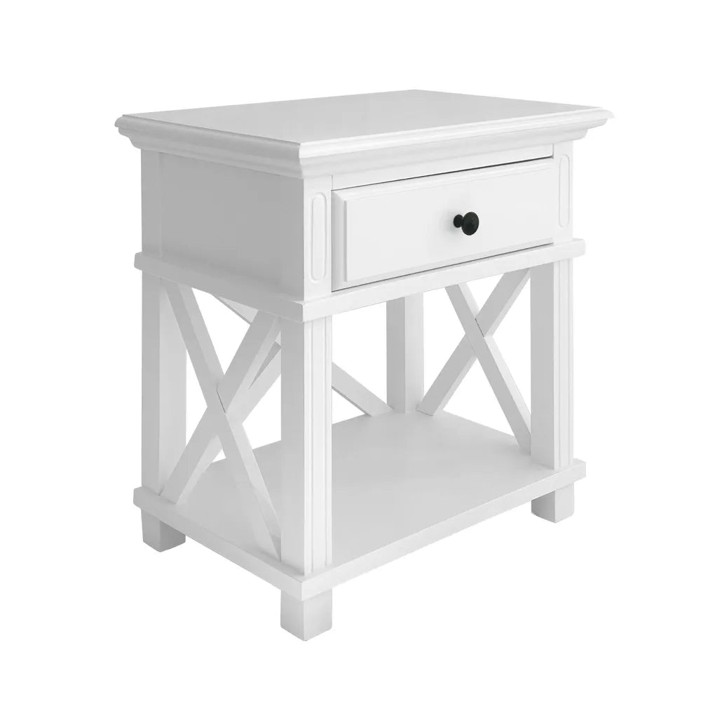 Newport Bed Side Table In White
