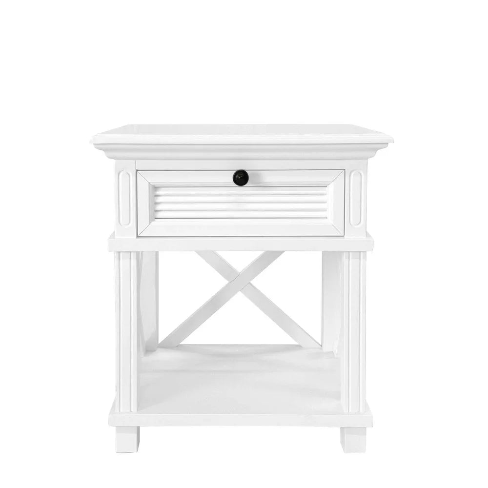 Long Island Bed Side Table In White