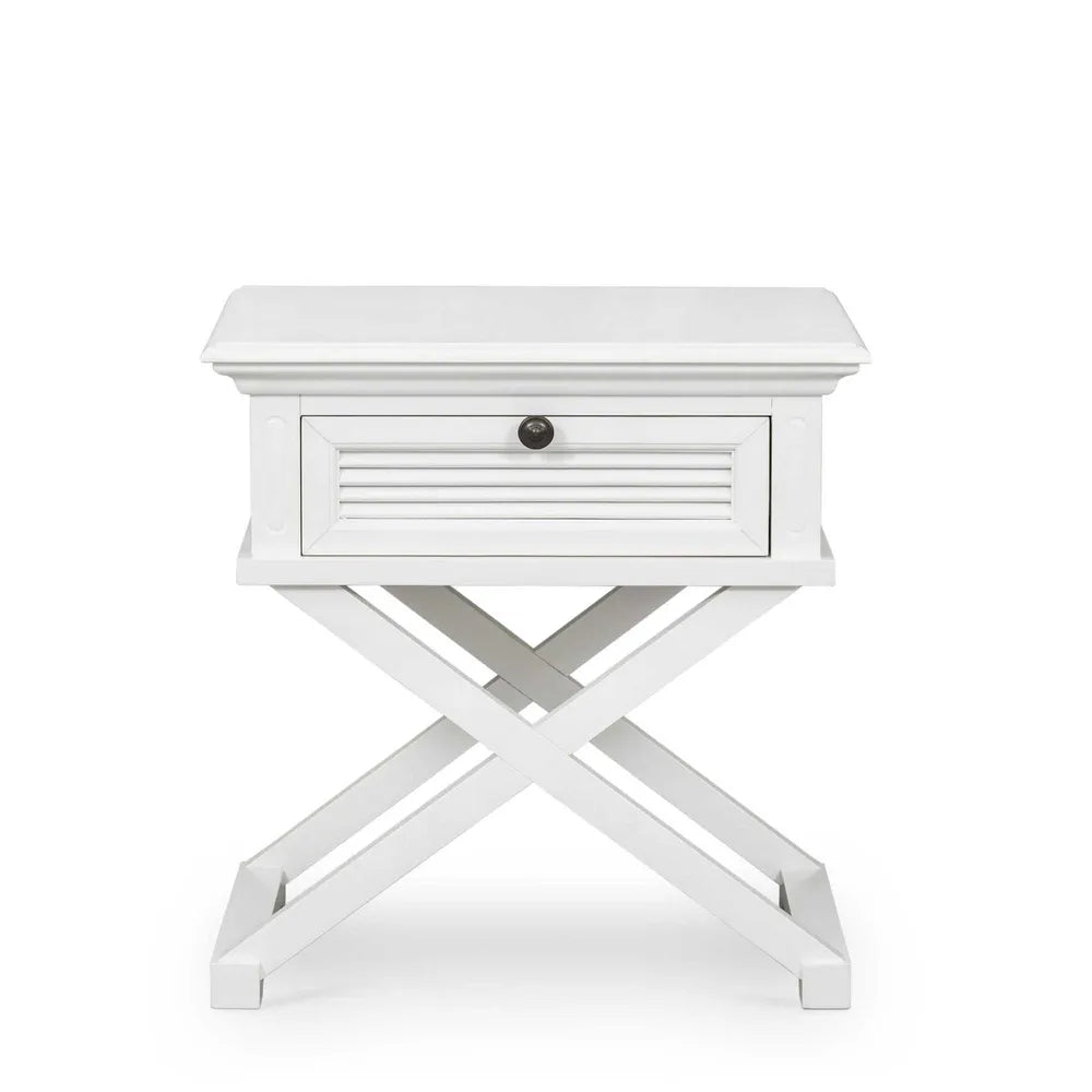 Long Island Cross Leg Side Table In White