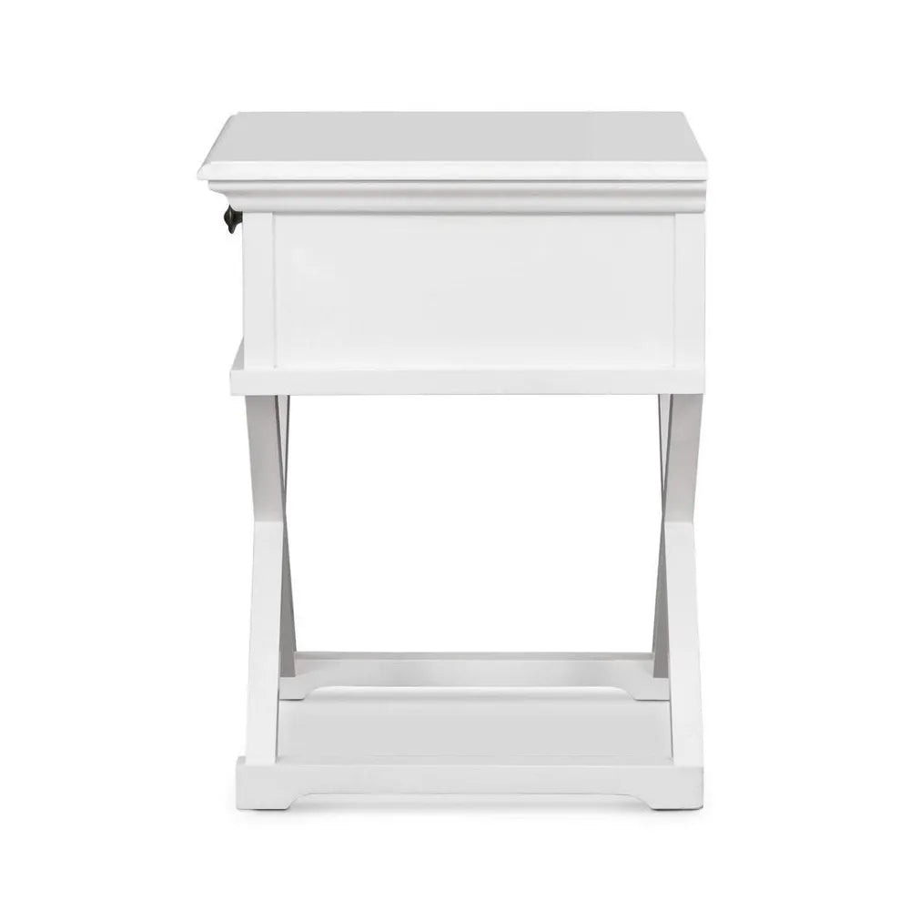 Ex Display Long Island Cross Leg Side Table In White