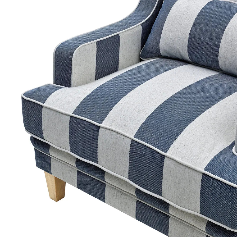 Newport Armchair In Classic Blue Stripe