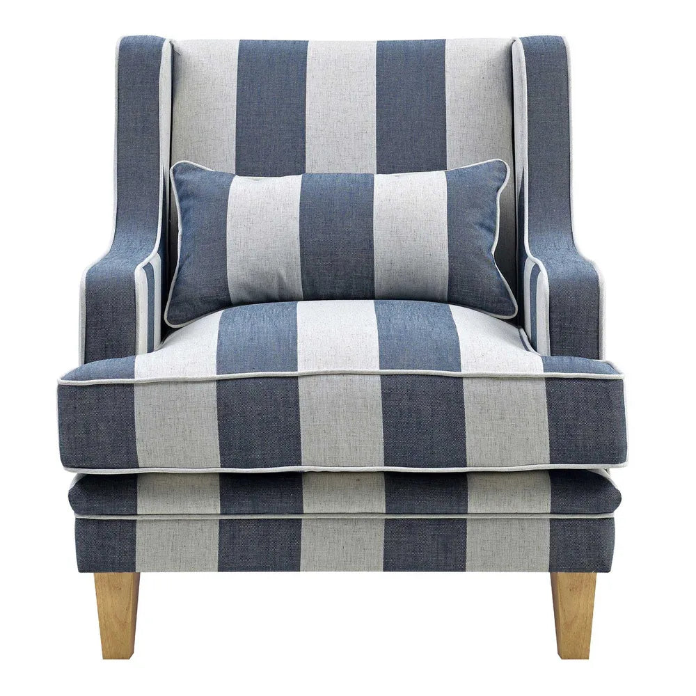 Newport Armchair In Classic Blue Stripe