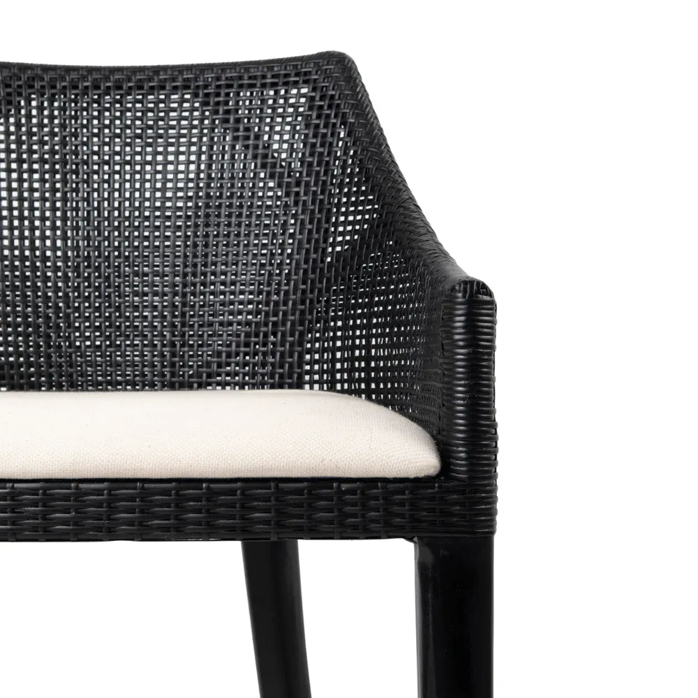 Clifton Rattan Counter Stool in Black