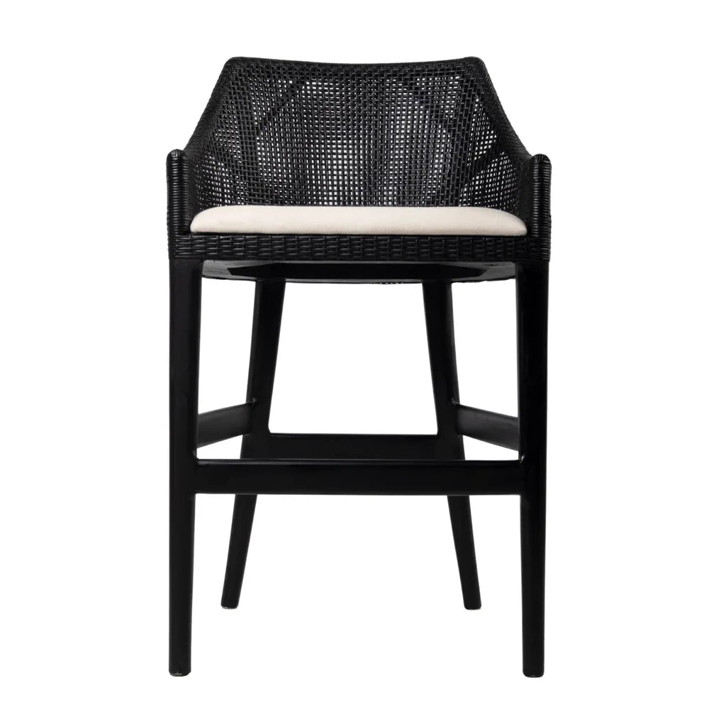 Clifton Rattan Counter Stool in Black