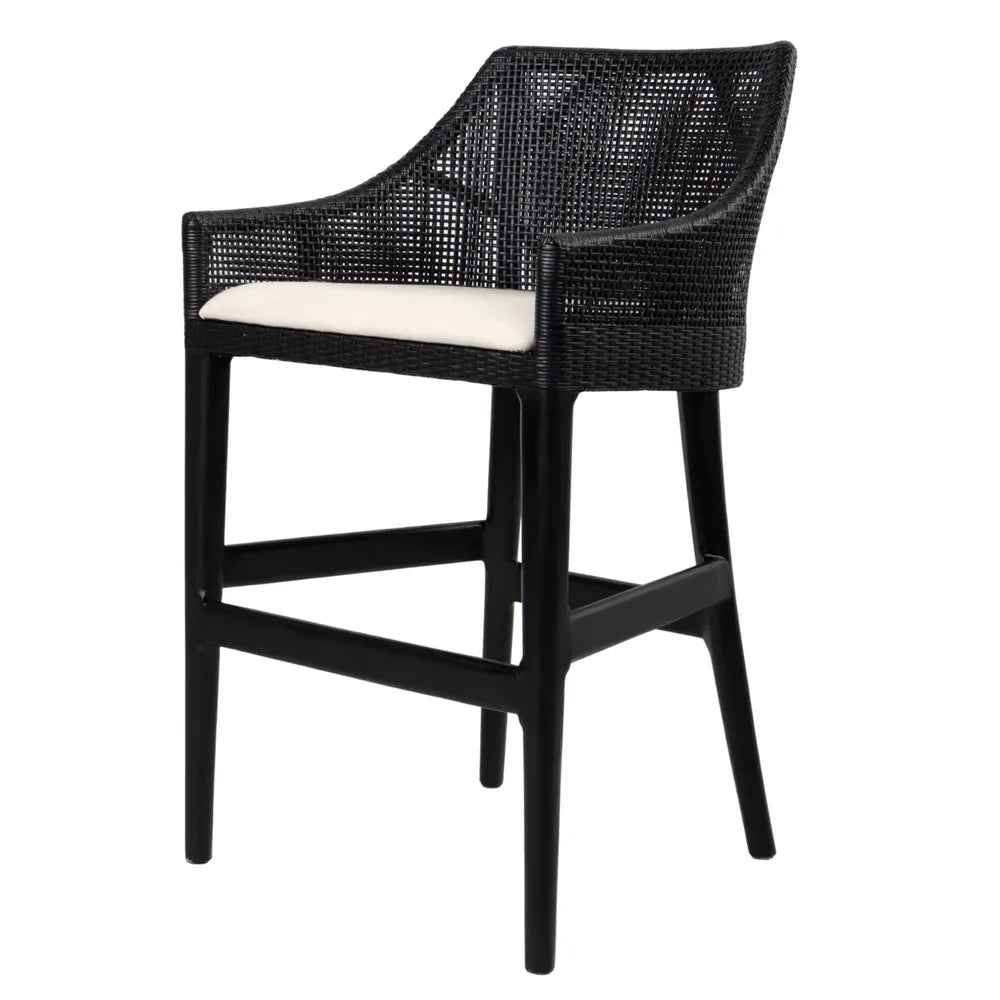 Clifton Rattan Counter Stool in Black