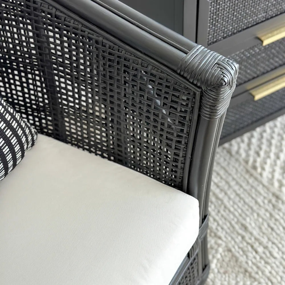 Bahamas Rattan Armchair in Black