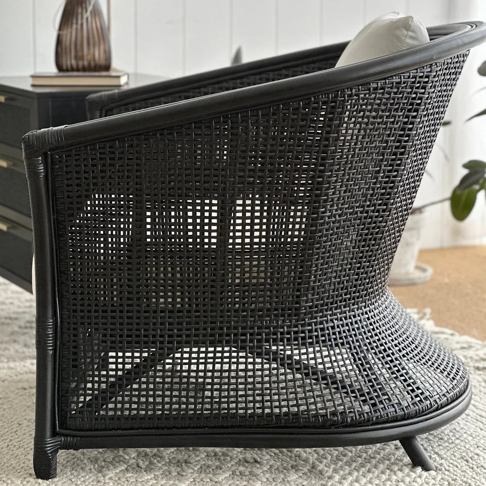 Bahamas Rattan Armchair in Black