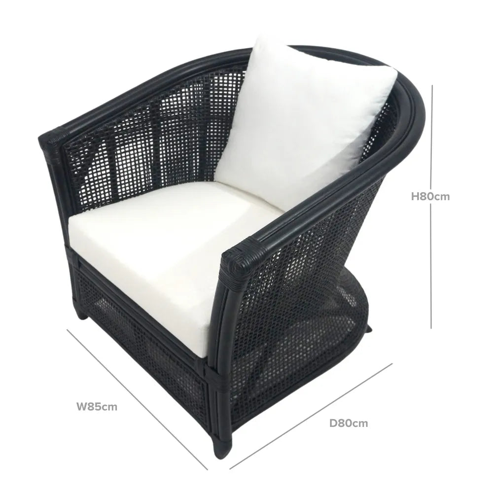 Bahamas Rattan Armchair in Black