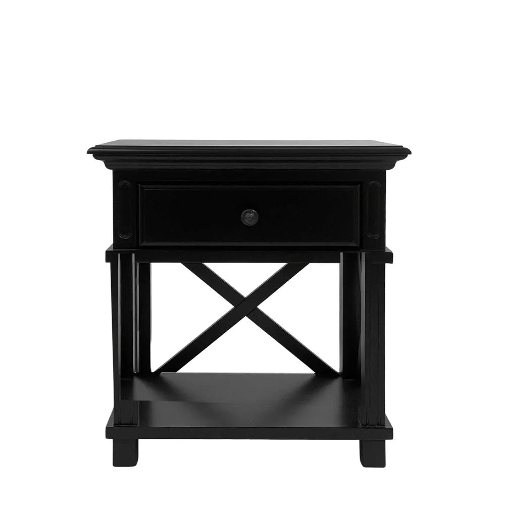 Newport Bed Side Table In Black
