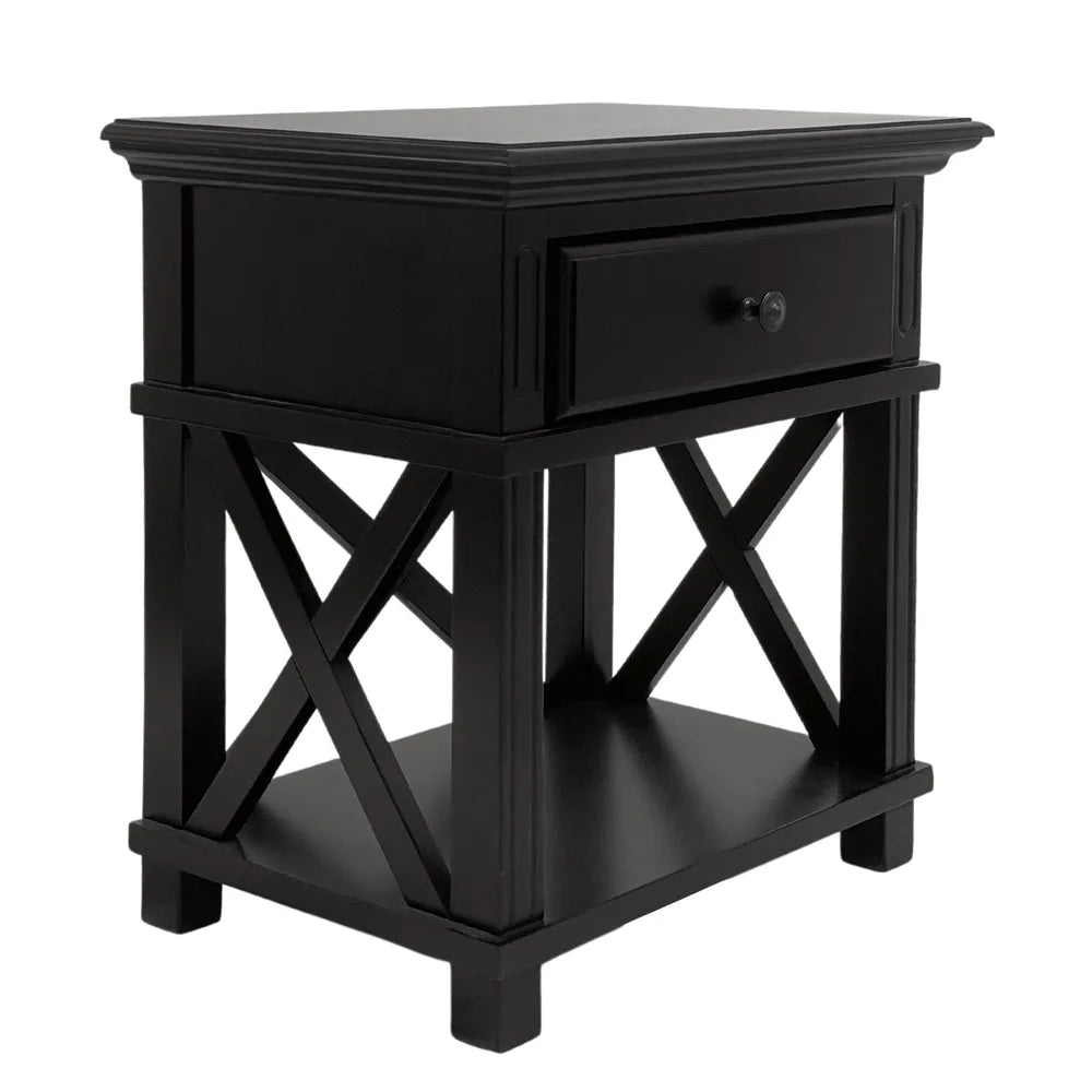 Newport Bed Side Table In Black