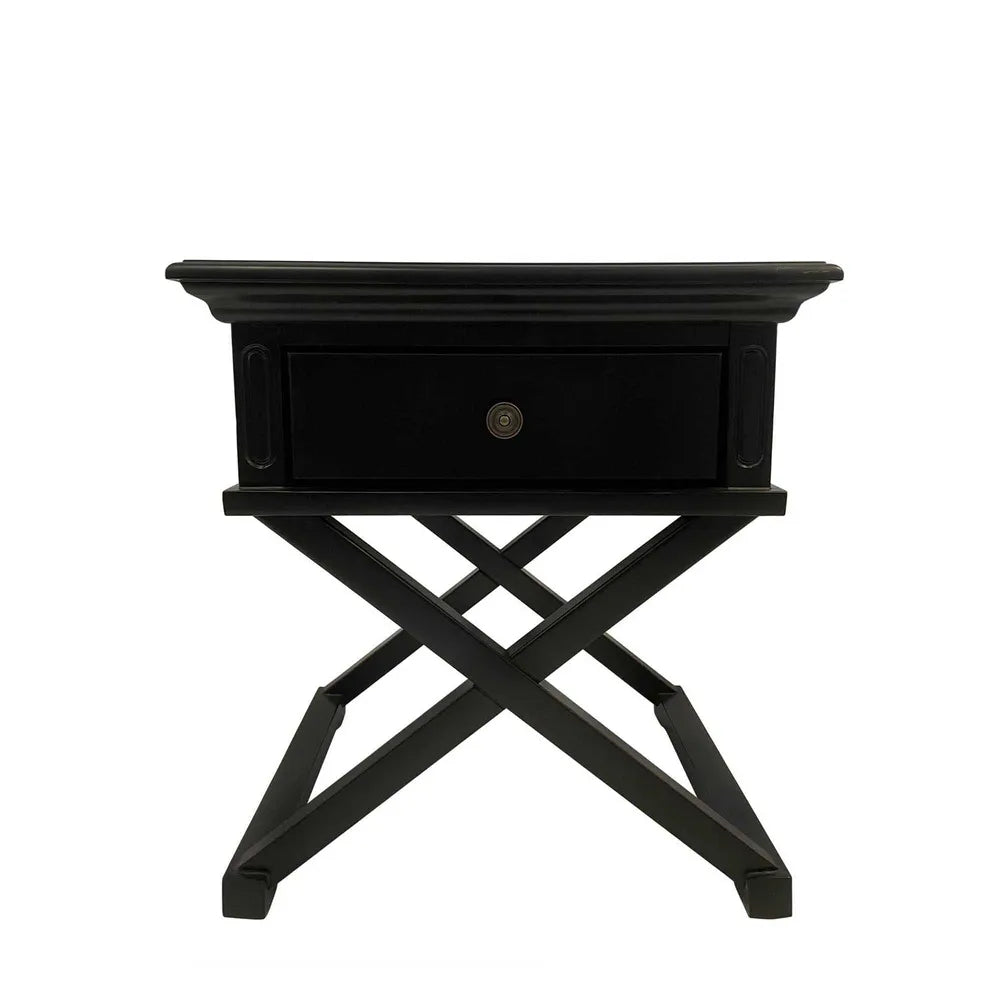 Newport Cross Leg Side Table In Black