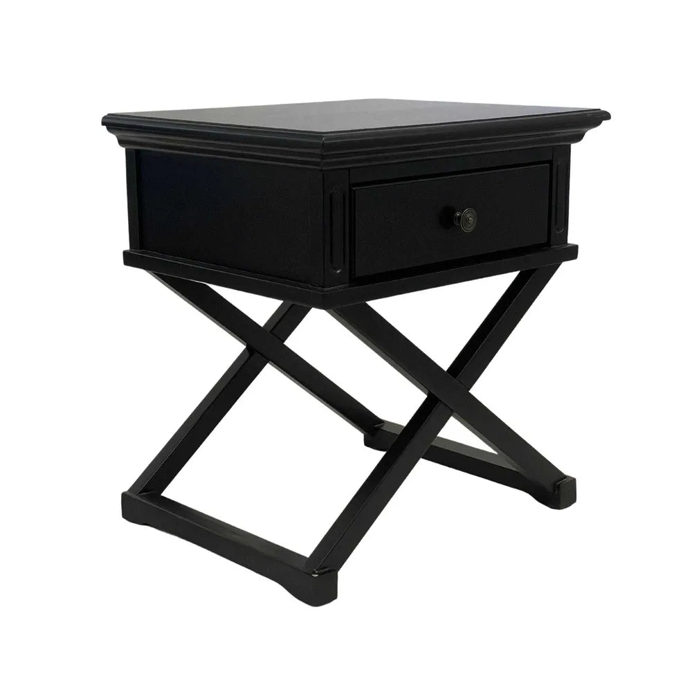 Newport Cross Leg Side Table In Black