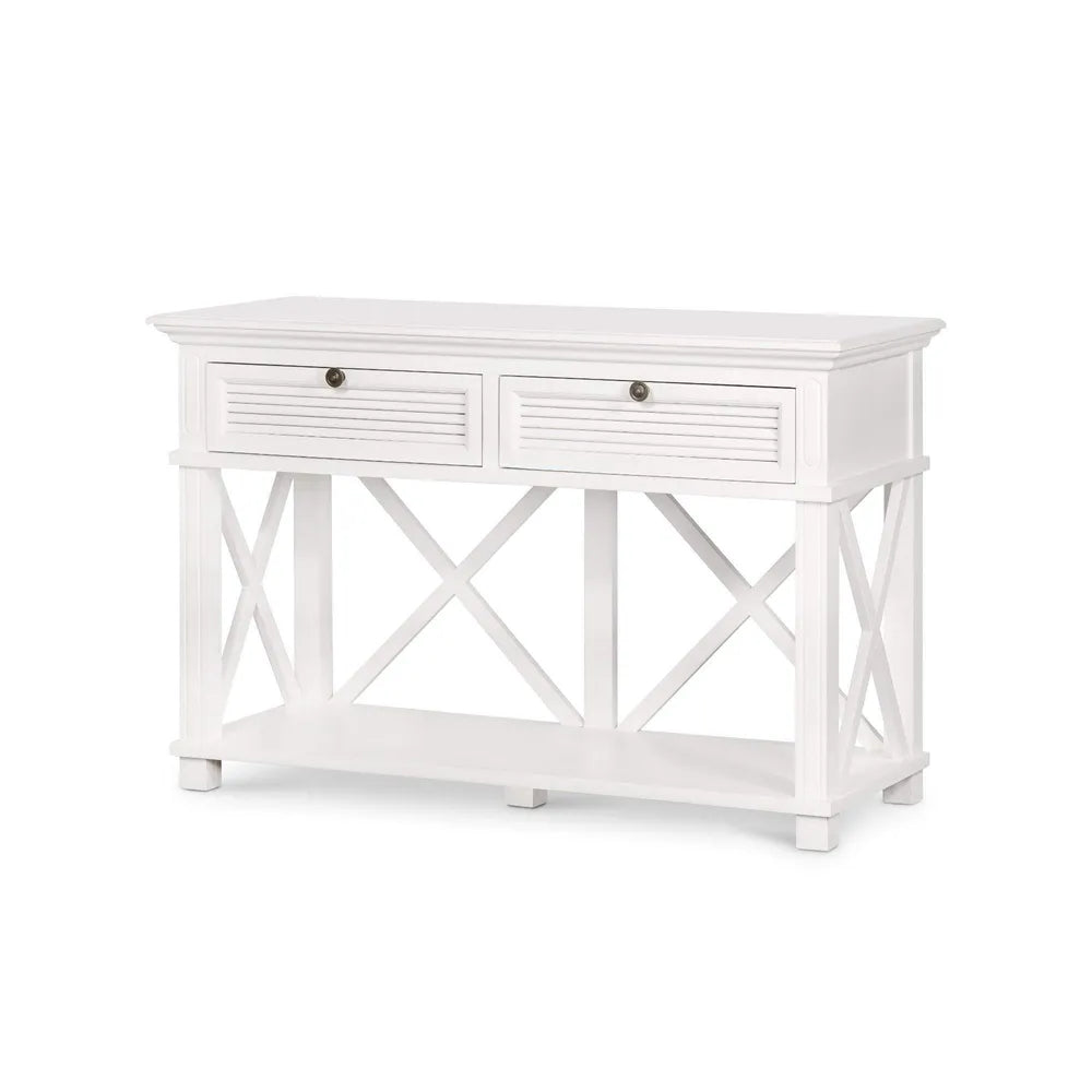 Long Island Two Drawer Console Table In White