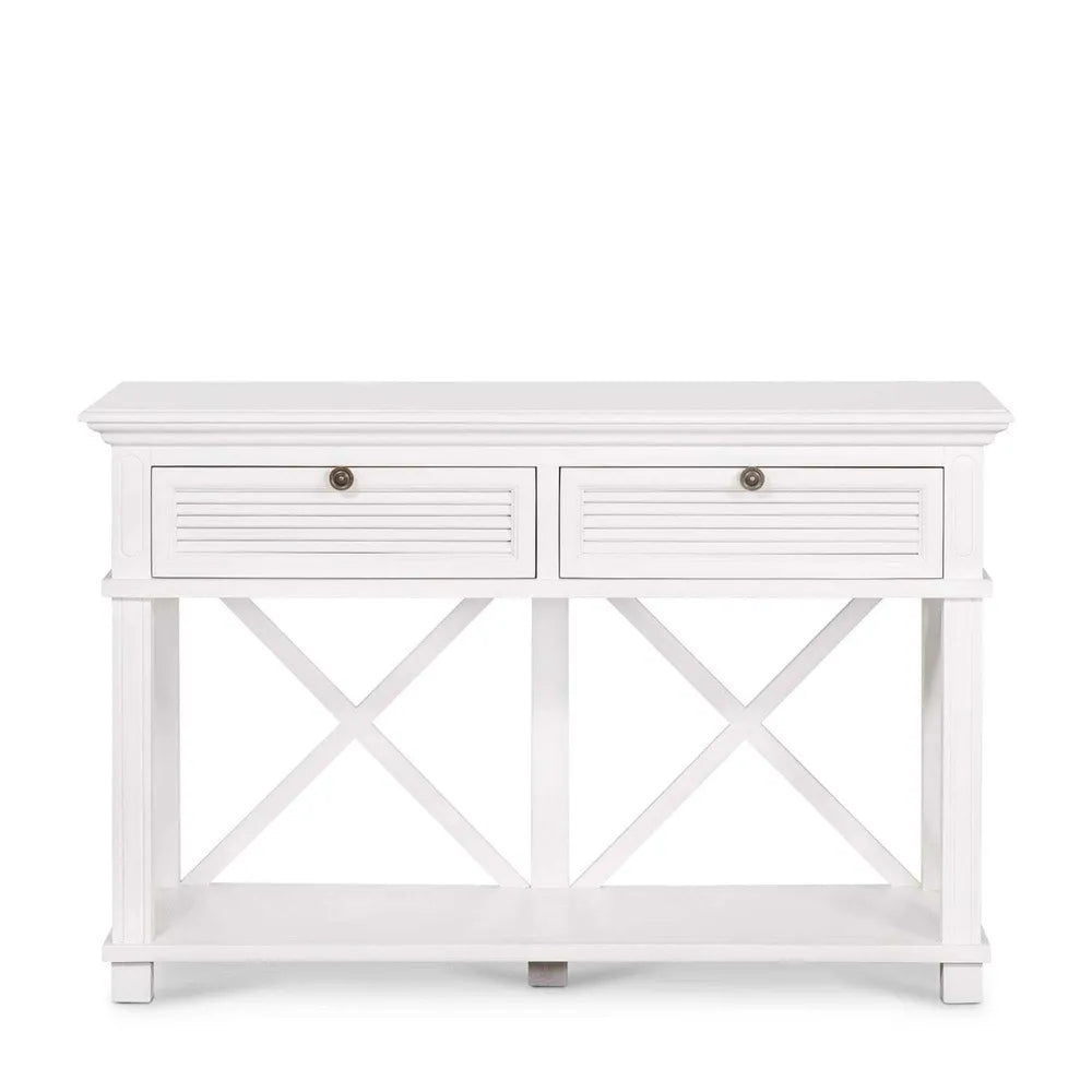 Long Island Two Drawer Console Table In White