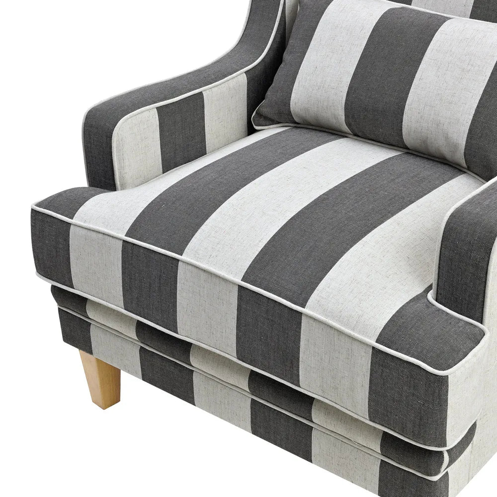 Newport Armchair In Classic Grey Stripe