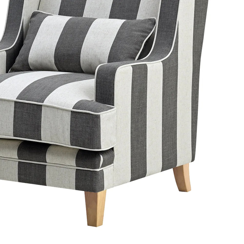 Newport Armchair In Classic Grey Stripe