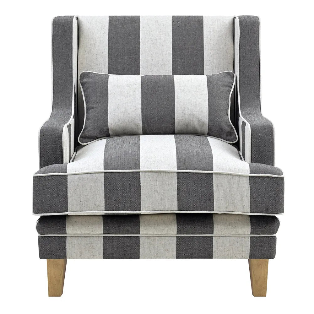 Newport Armchair In Classic Grey Stripe