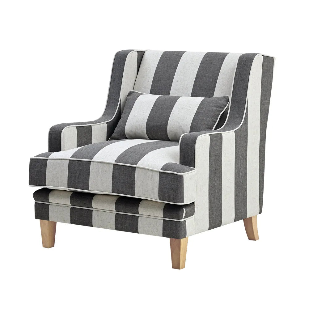 Newport Armchair In Classic Grey Stripe