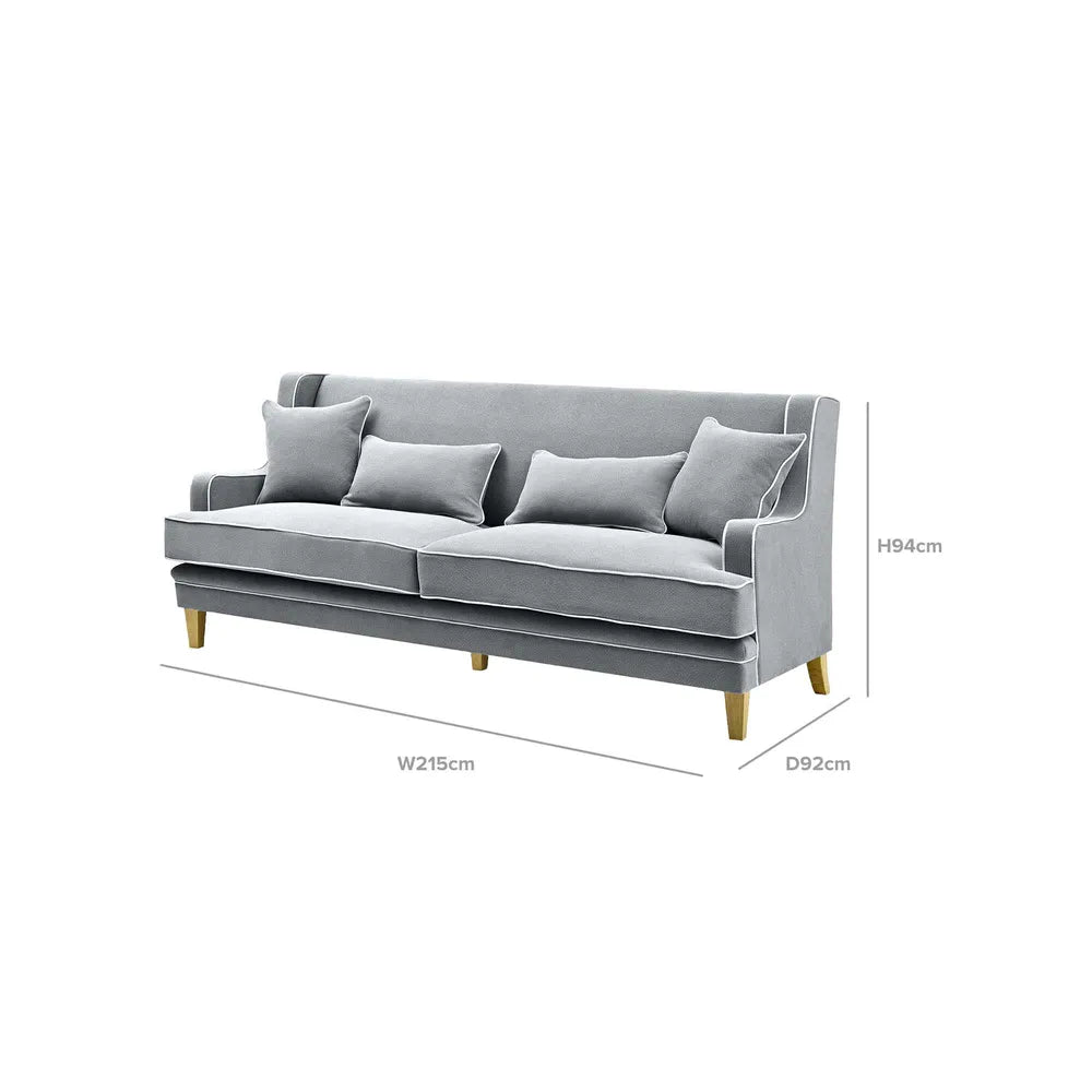 Newport Three Seater Sofa In Classic Grey