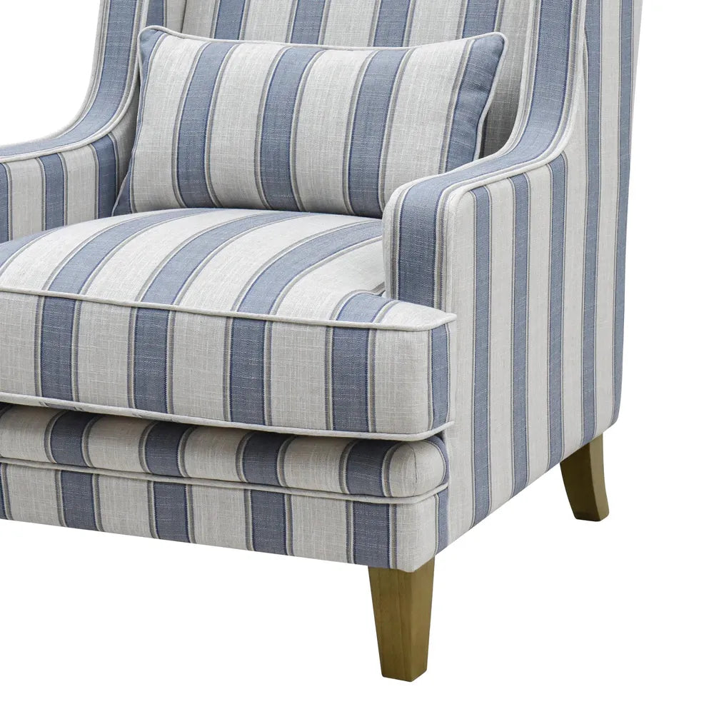 Newport Armchair In Sky Blue Stripe