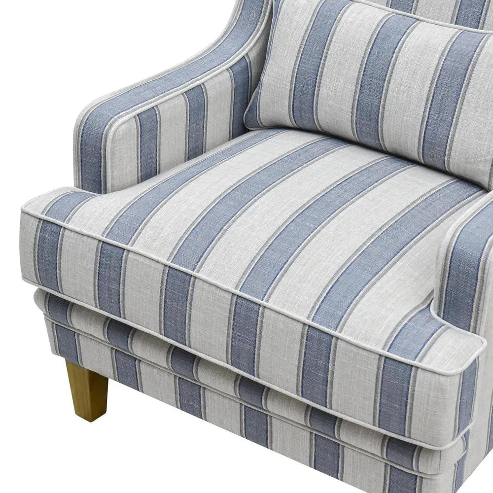 Newport Armchair In Sky Blue Stripe