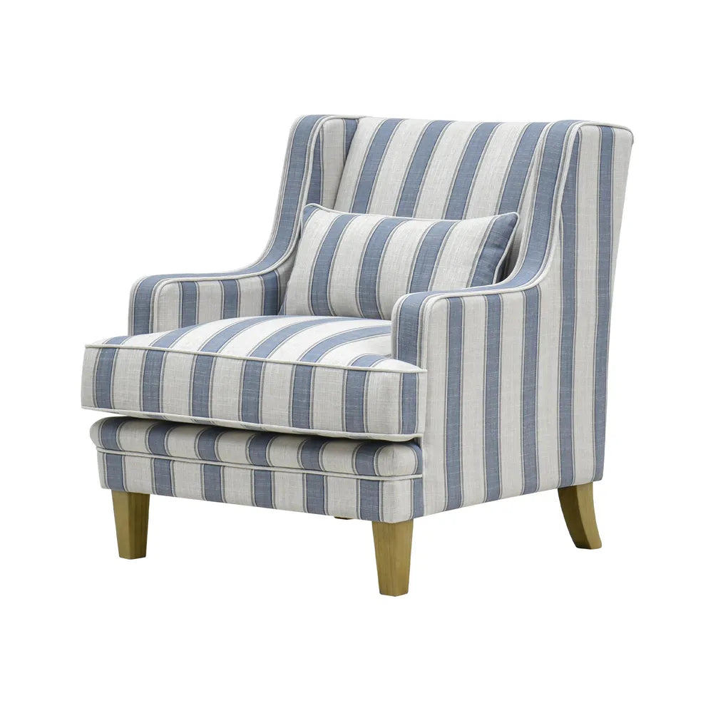 Newport Armchair In Sky Blue Stripe