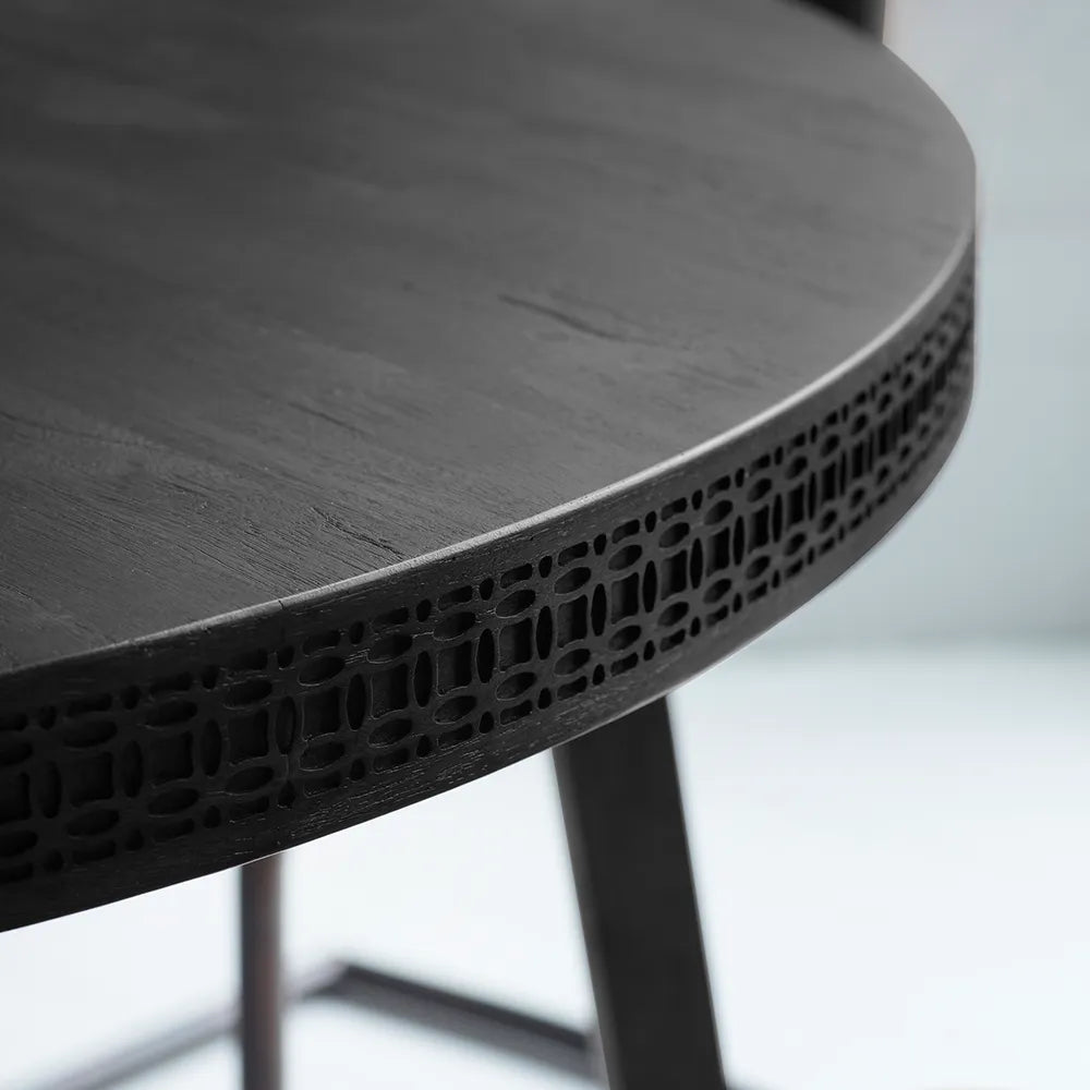 Luna Round Dining Table In Black