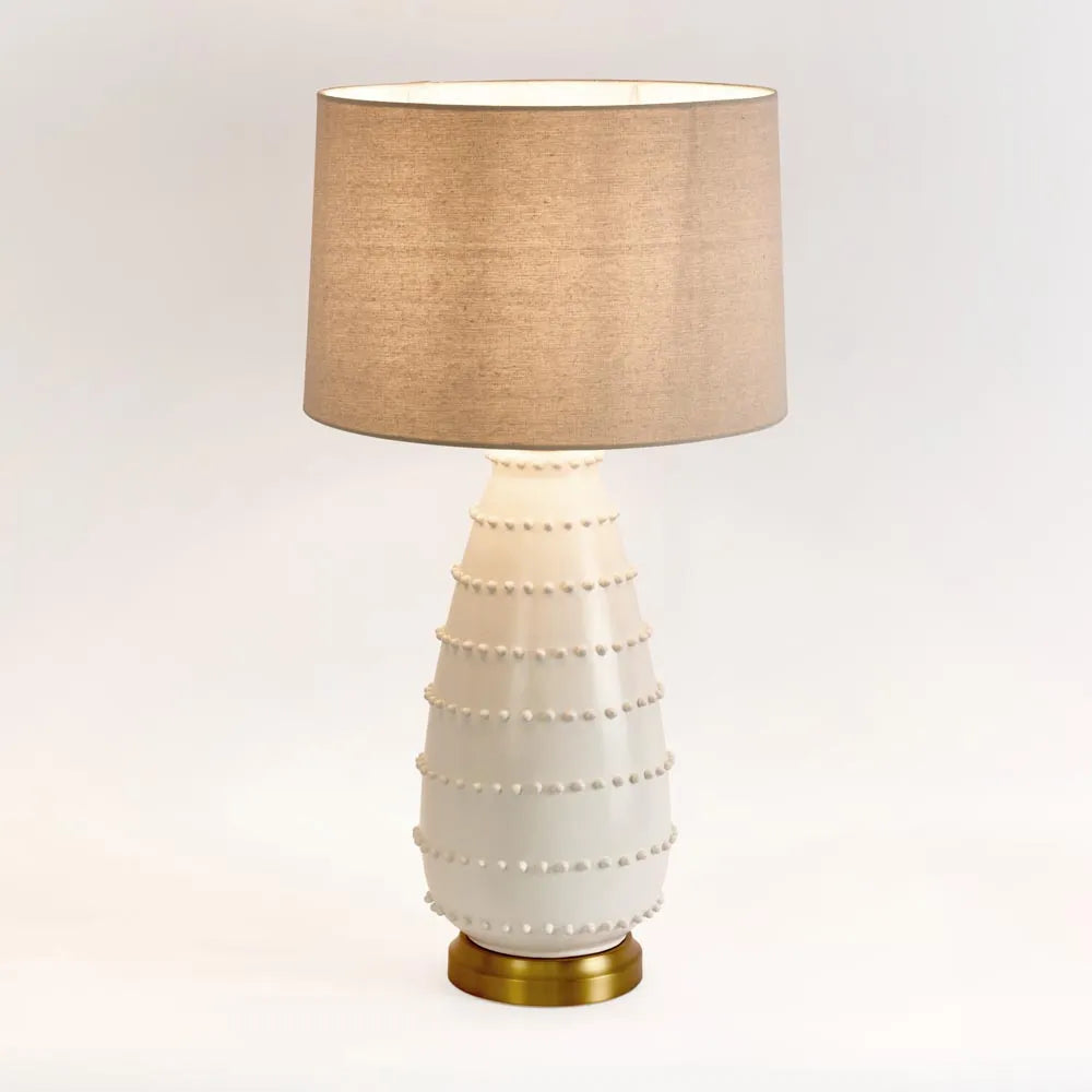 Liberty White Table Lamp With Natural Linen Shade