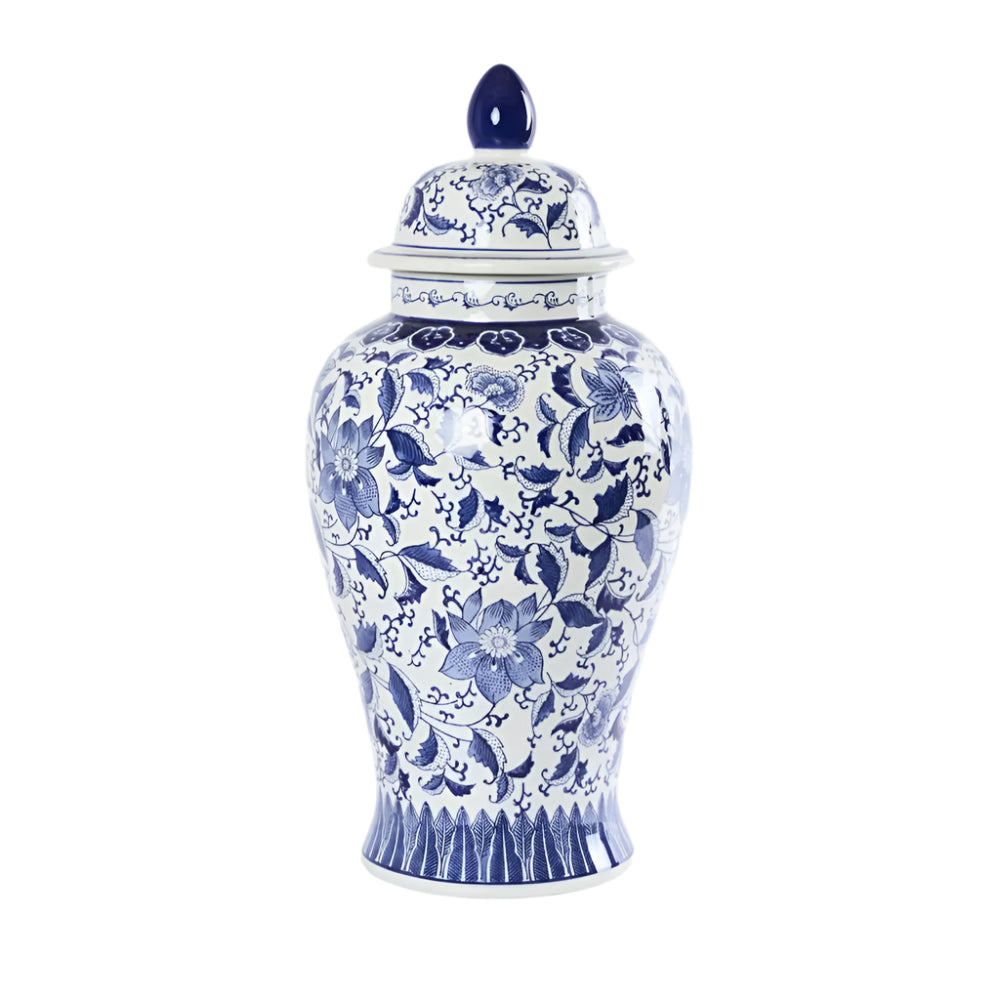 Large Blue & White Bloom Ginger Jar
