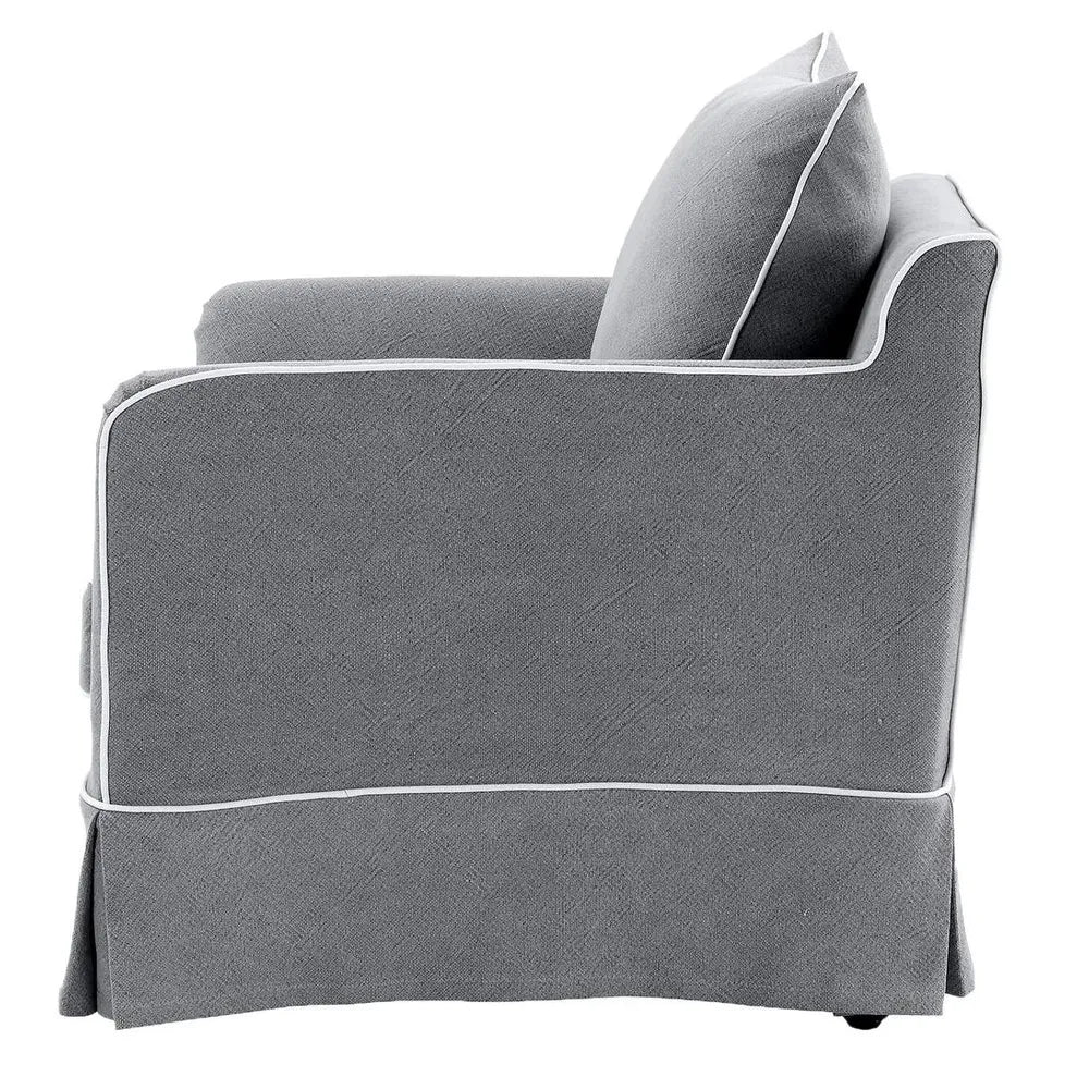 Avondale Armchair In Classic Grey with Piping