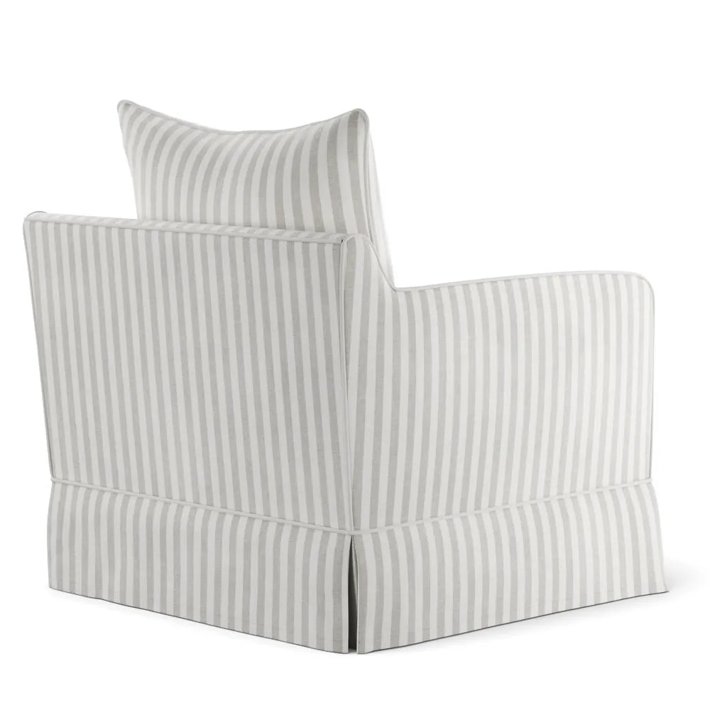 Avondale Armchair In Natural Stripe with Piping