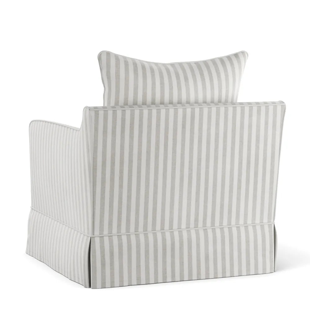 Avondale Armchair In Natural Stripe with Piping