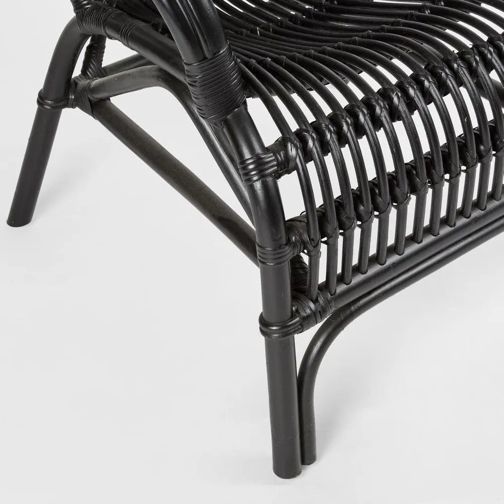Classic Black Rattan Armchair