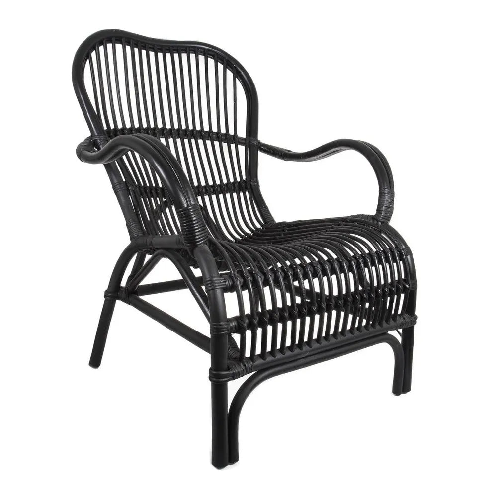 Classic Black Rattan Armchair