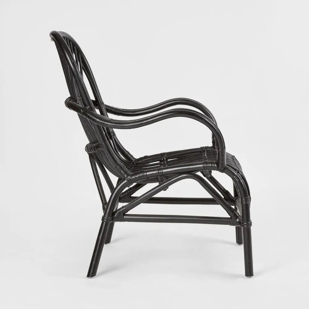Classic Black Rattan Armchair