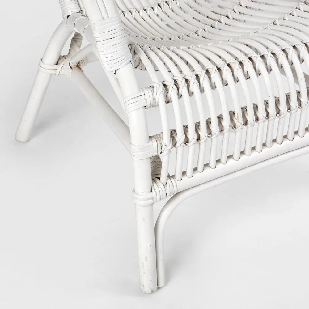 Classic White Rattan Armchair