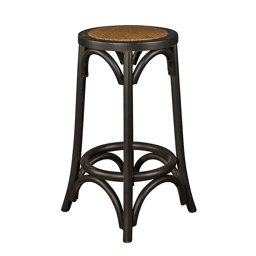 Elm Wood Stool In Black