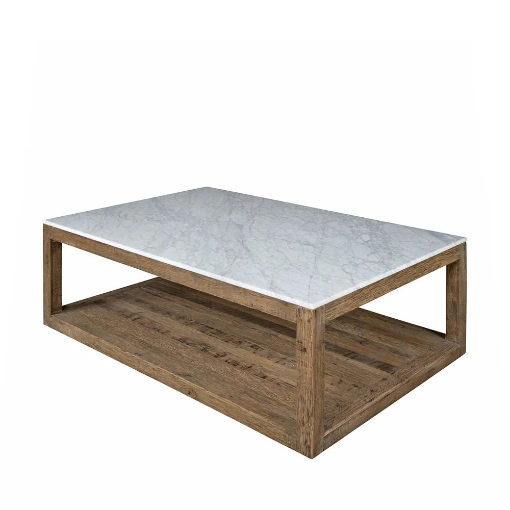 Kensington Marble Coffee Table in Natural Oak