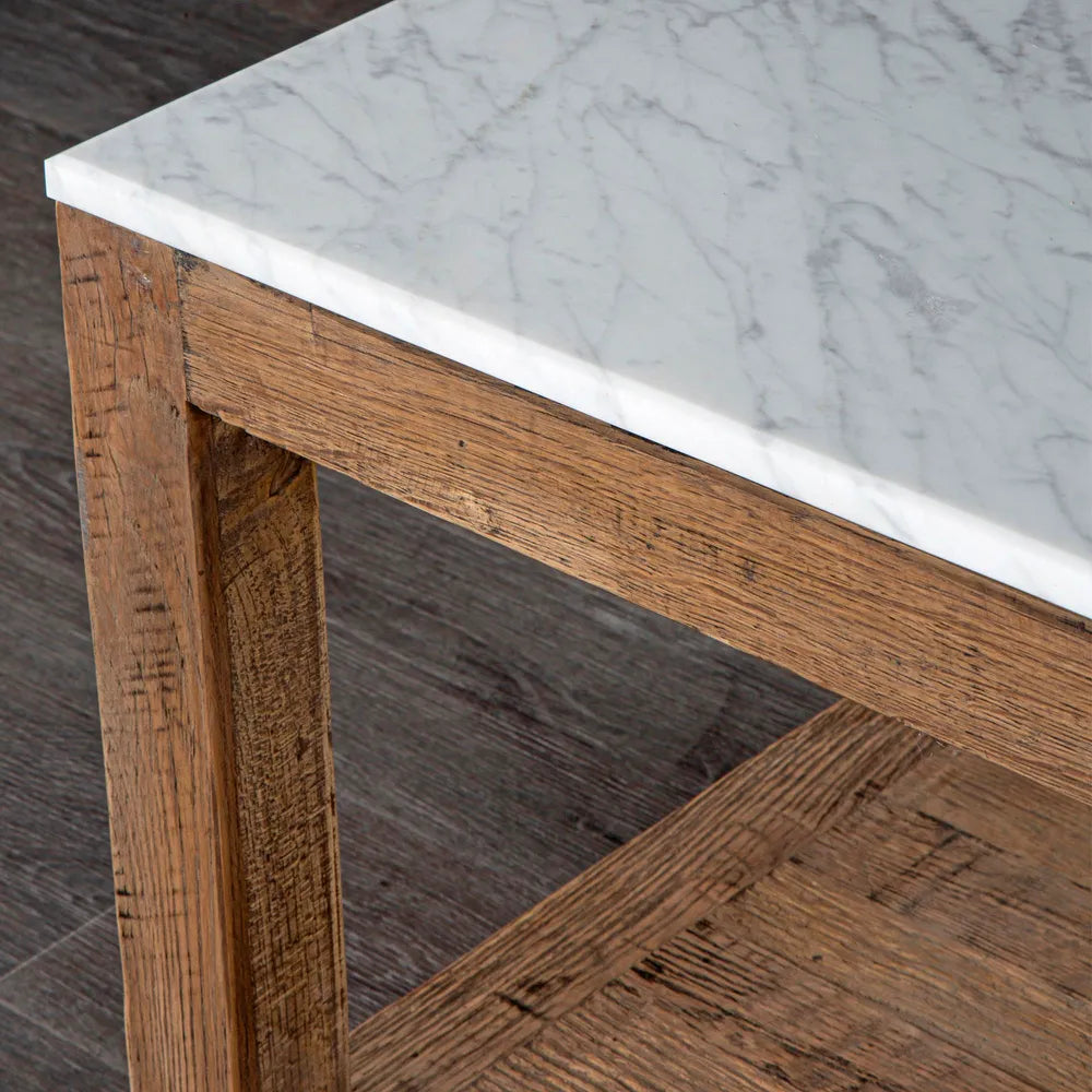 Kensington Marble Coffee Table in Natural Oak