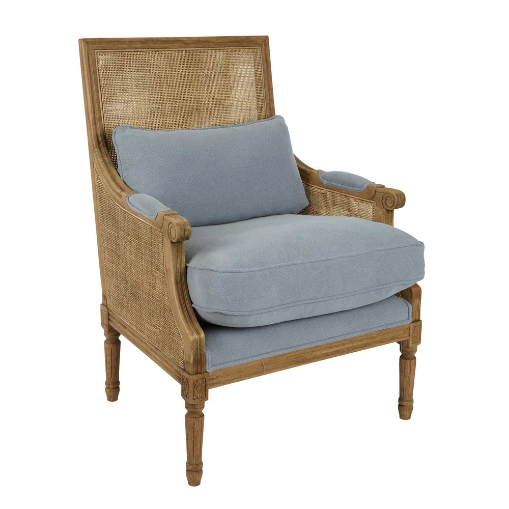 Eastport Cane Armchair in Blue