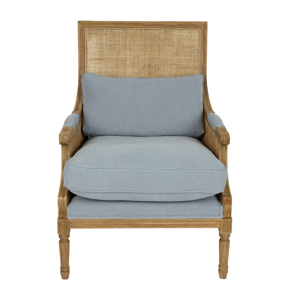 Eastport Cane Armchair in Blue