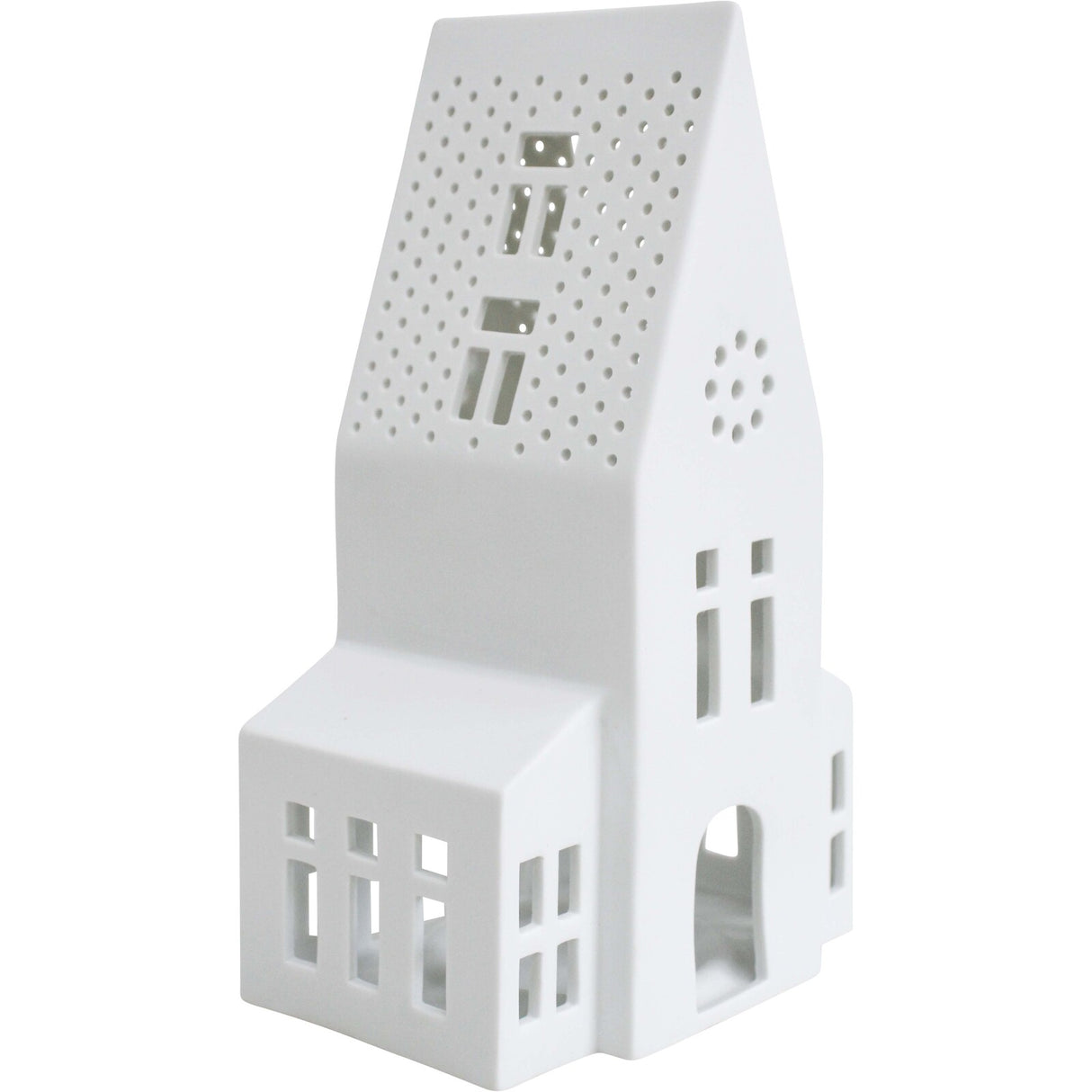 White Porcelain Church Tealight Holder