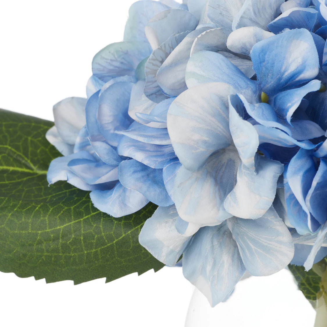 Medium Blue Hydrangea In Sphere Glass Vase